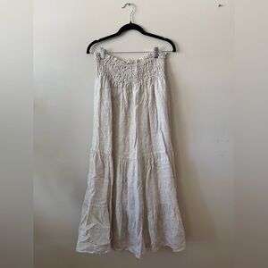 Beachwood Cream Midi Skirt - Florence Skirt, 100% linen